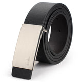 Ceinture en cuir noir pour homme avec une boucle en argent