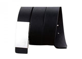 Ceinture en cuir noir pour homme avec une boucle en argent